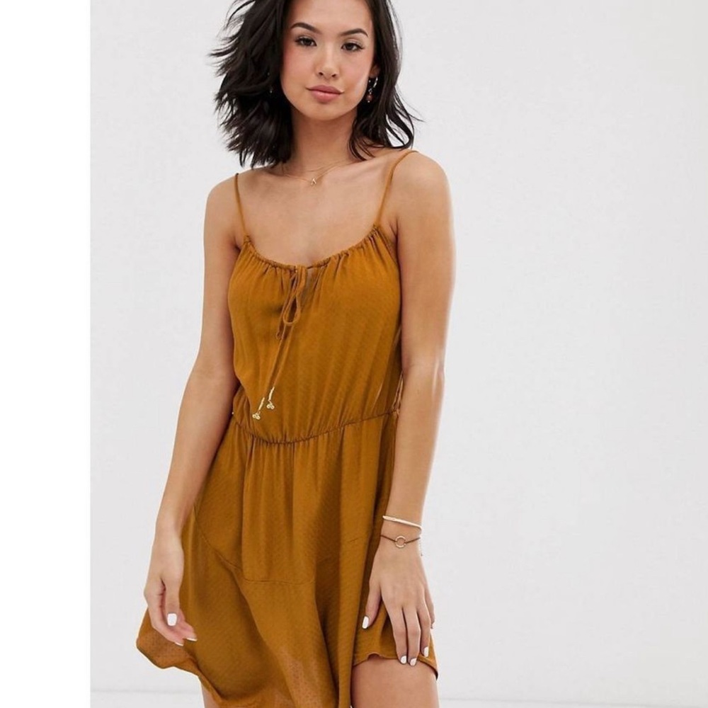 Free People Shake It Up Dress xs Burnt Orange Gold Intimately